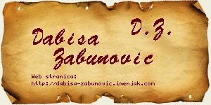 Dabiša Zabunović vizit kartica